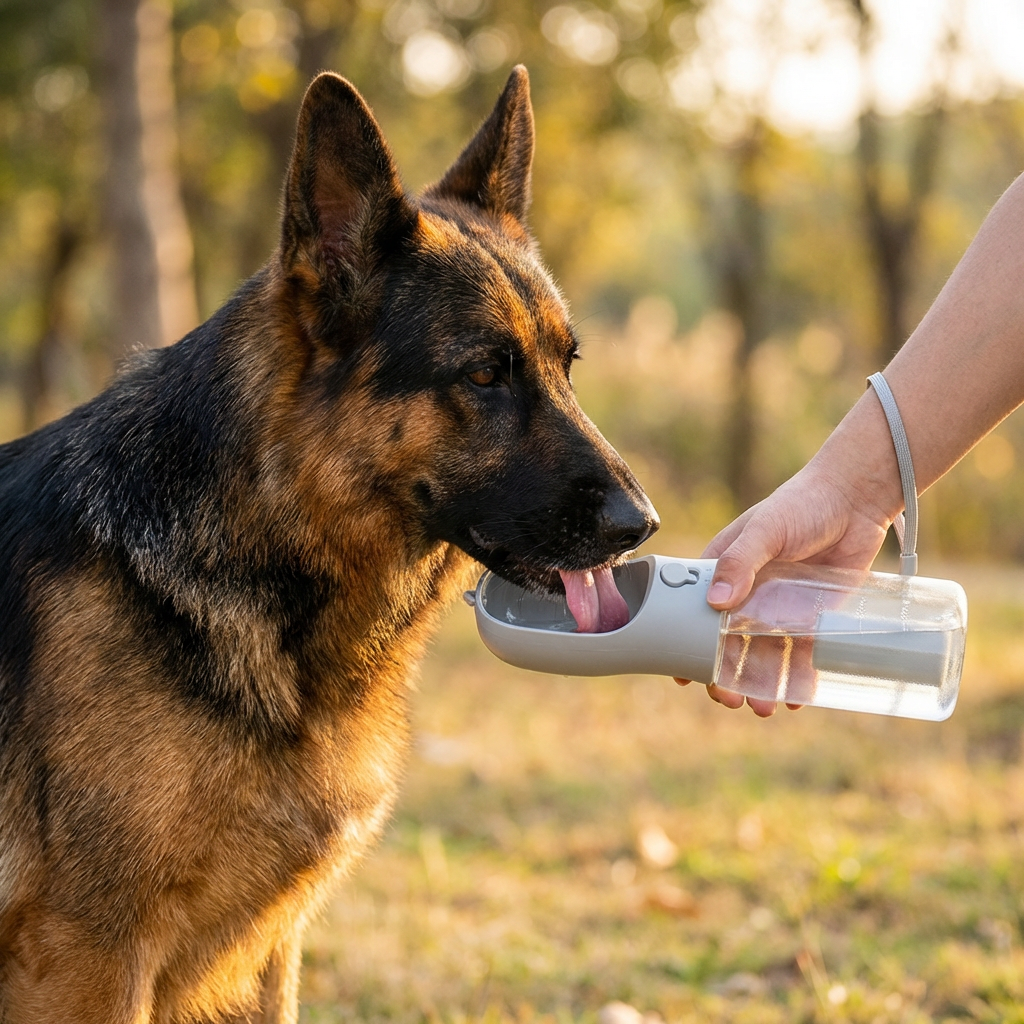 Dog Water Bottle 3-in-1 Food & Waste 600ml