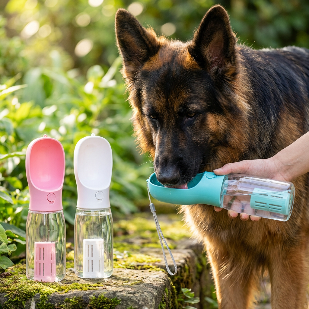 Dog Water Bottle 3-in-1 Food & Waste 600ml