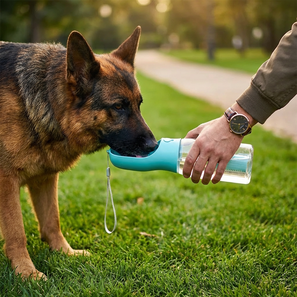 Dog Water Bottle 3-in-1 Food & Waste 600ml