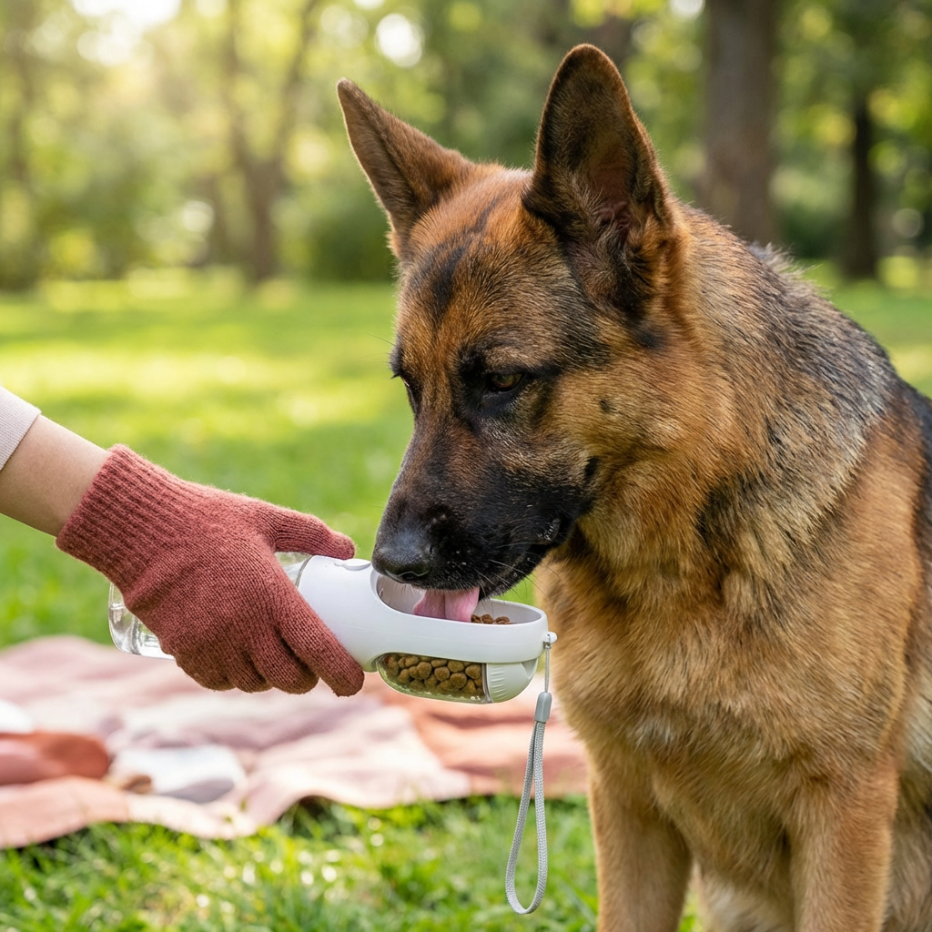 Dog Water Bottle 3-in-1 Food & Waste 600ml