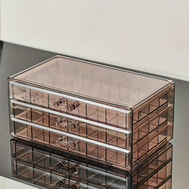 Clear Jewelry Storage Box | 3-Layer Organizer With 72 Compartments