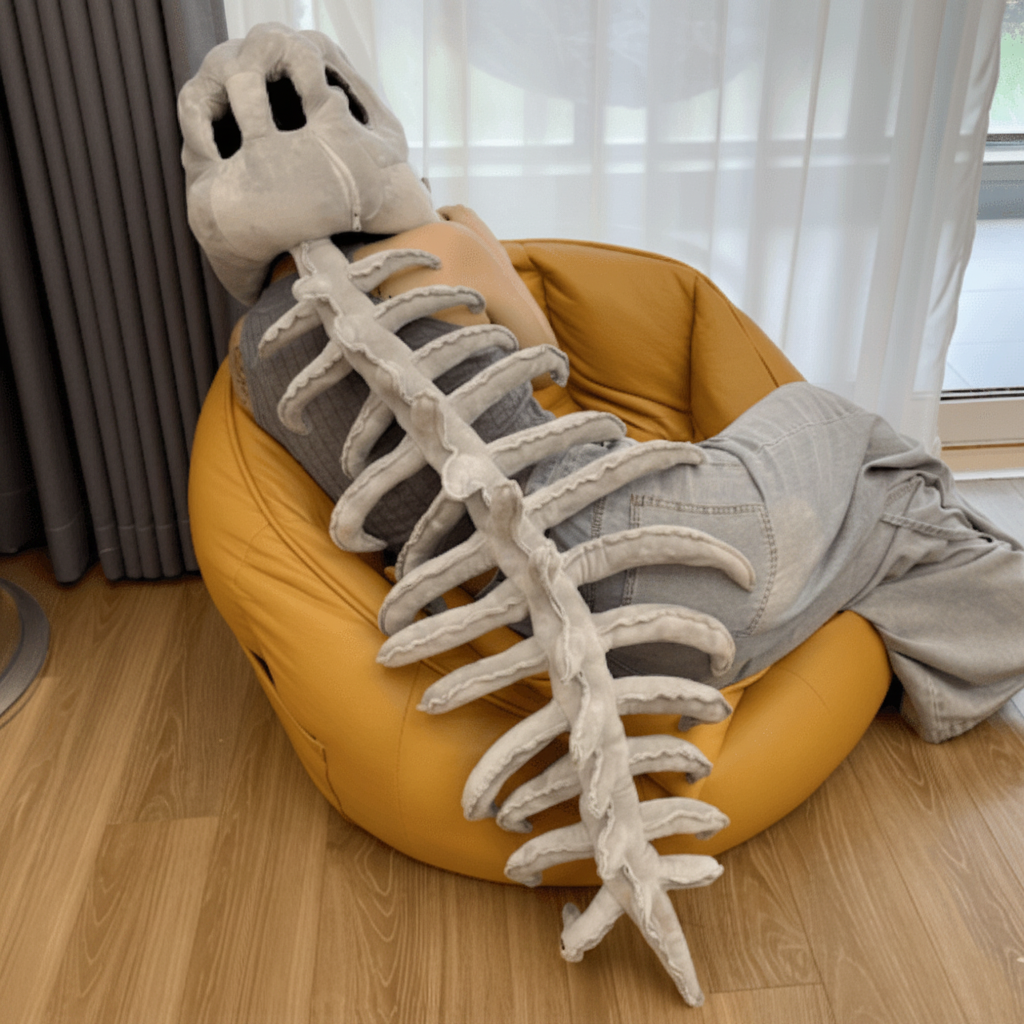Riafu – Dinosaur Skeleton Costume | Plush Kids Outfit with 3D Design | Fun Dress-Up for Halloween and Parties