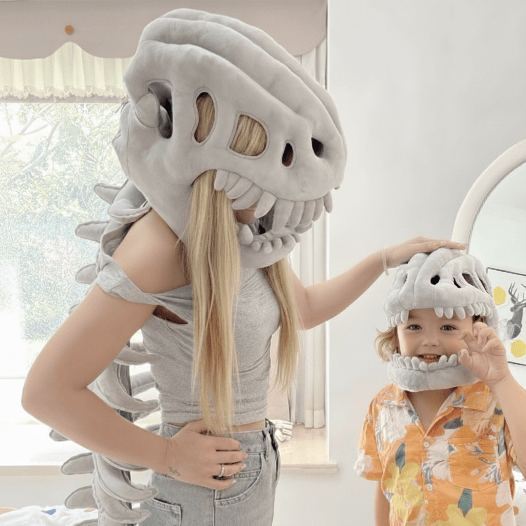 Riafu – Dinosaur Skeleton Costume | Plush Kids Outfit with 3D Design | Fun Dress-Up for Halloween and Parties