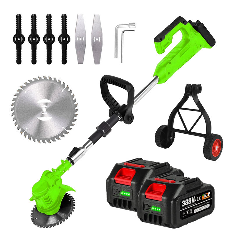 Riafu Cordless Grass Strimmer – Battery Powered Garden Trimmer with Steel Blades