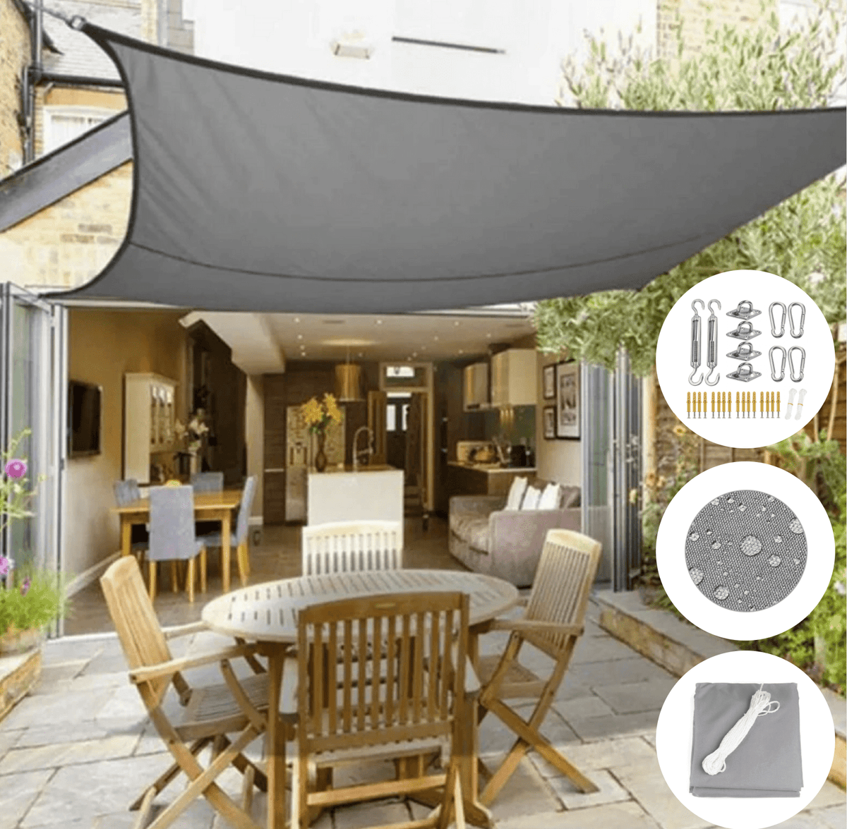 Outdoor Sun Shade Sail | Triangle Waterproof Canopy