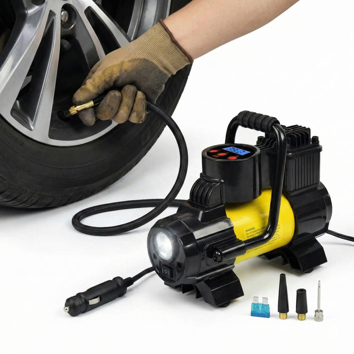Riafu Heavy Duty Portable Tire Air Compressor for Car