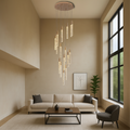 Modern Crystal Pendant Light | Multi-Level LED Spiral Chandelier