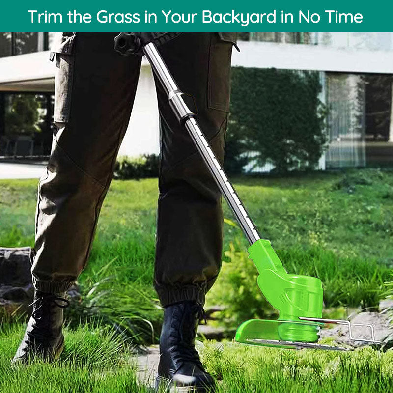 Riafu Cordless Grass Strimmer – Battery Powered Garden Trimmer with Steel Blades