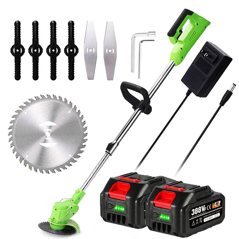 Riafu Cordless Grass Strimmer – Battery Powered Garden Trimmer with Steel Blades