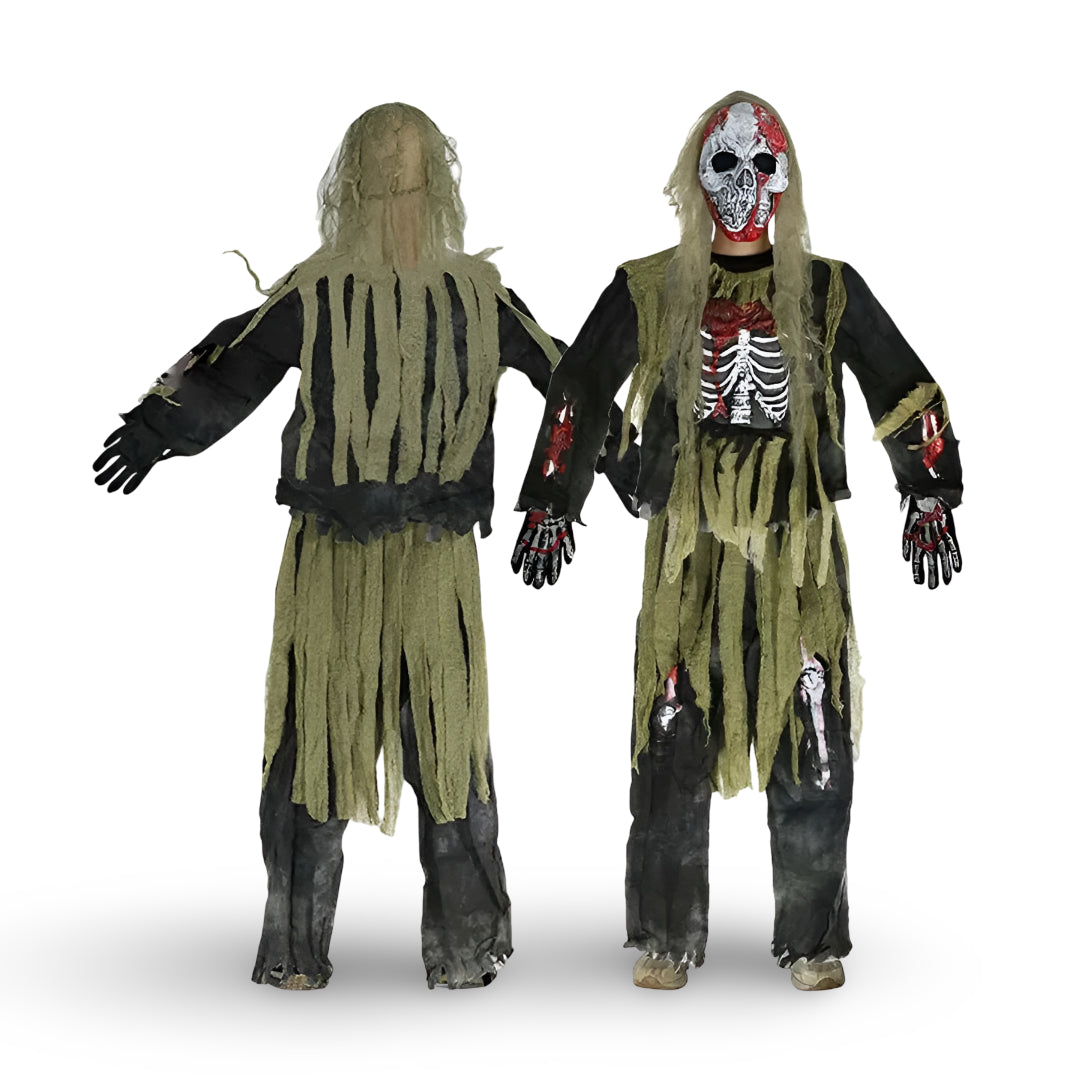 Riafu – Halloween Skeleton Zombie Costume Set with Mask | Spooky Look for Kids