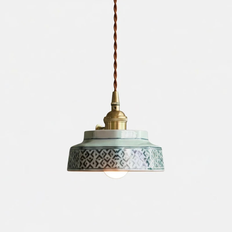 Adjustable Cord Pendant Light in Hand-Painted Ceramic Finish