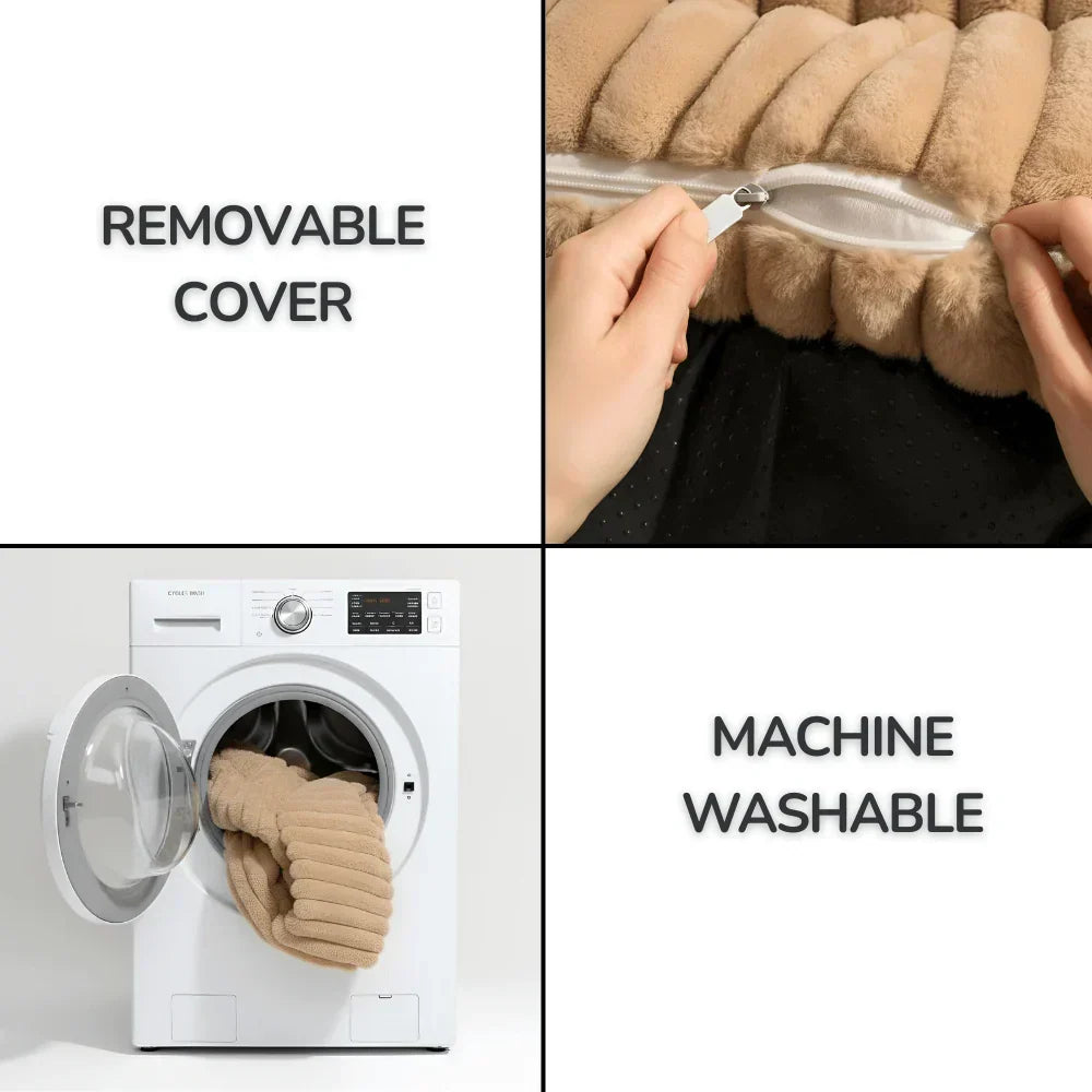 Pet Sofa Bed with Fleece Cover and Removable Washable Cushion