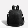 Leather Backpack with Convertible Strap and Anti Theft Design for Women