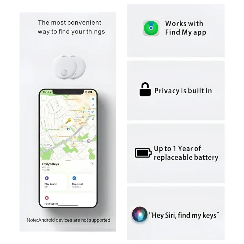 Luggage Tracker Device for iOS with Replaceable Battery Design