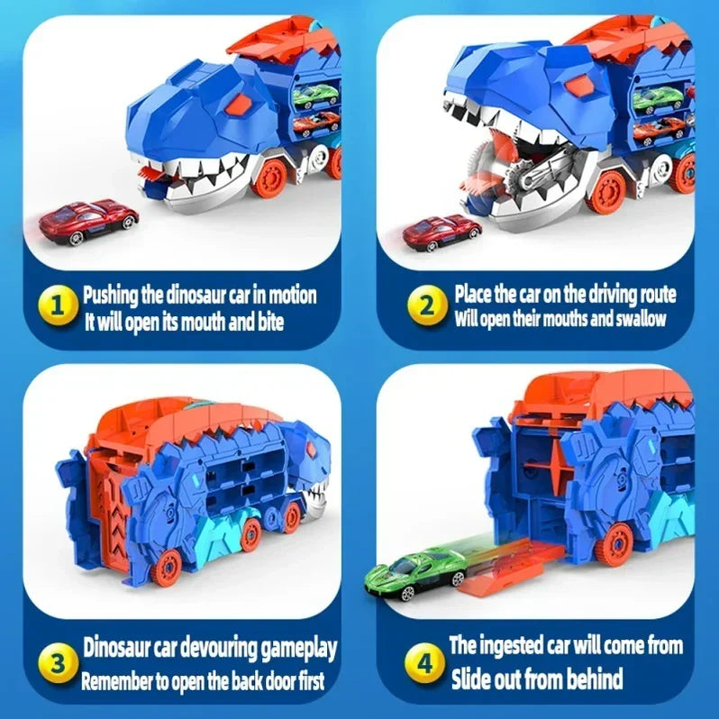 Dinosaur Racing Toy Set, Transforming Play Track Adventure