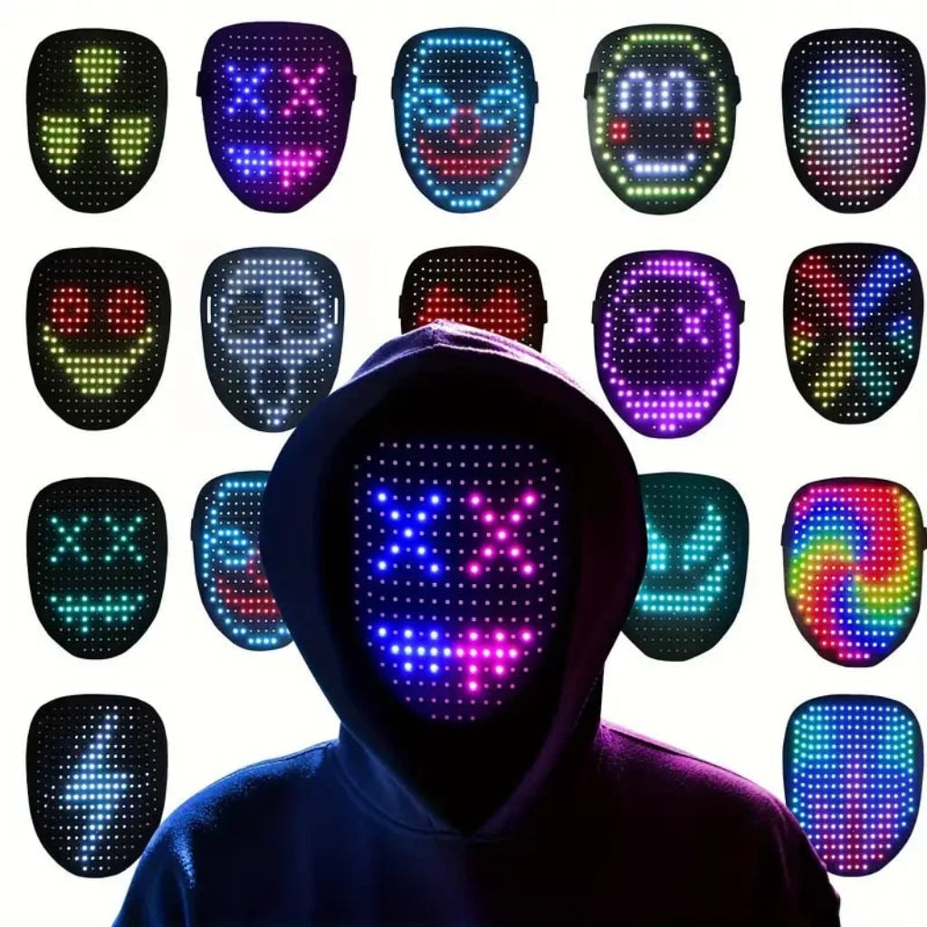 Riafu – Illuminated Costume Mask | LED Full Face Design for Halloween Parties