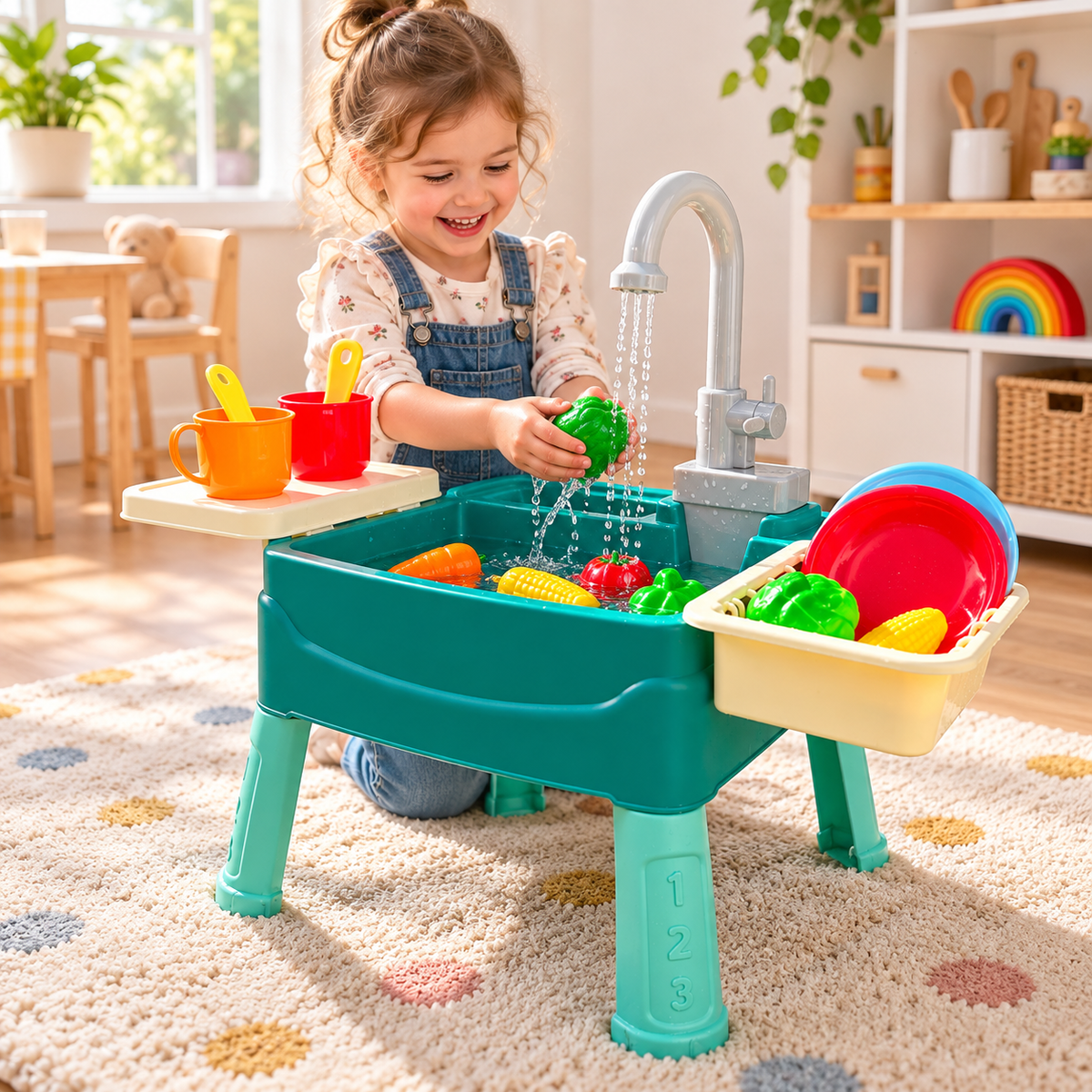 Kids Sink Playset Accessories Indoor Outdoor Pretend Toy