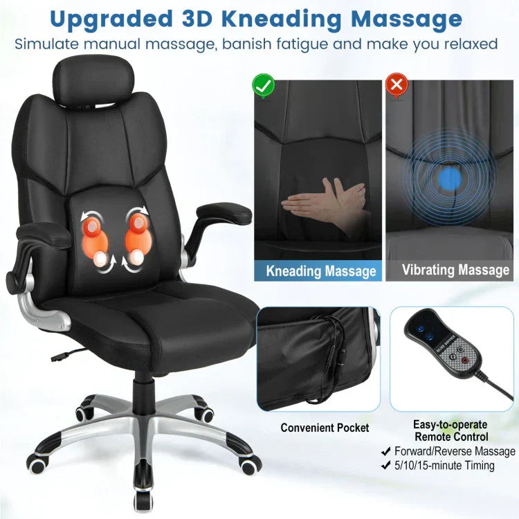 Riafu Ergonomic Office Chair with Kneading Massage & Adjustable Headrest – Reclining, Padded Seat