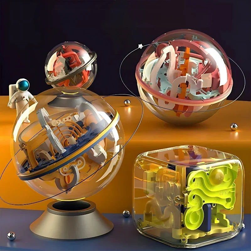 3D Maze Ball Transparent Shell Tilt Control 4 Levels