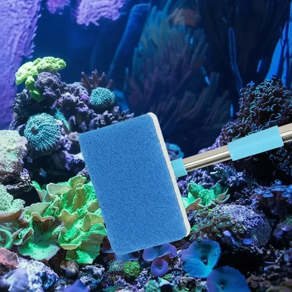 Aquarium Glass Cleaner Telescoping 22-37 Inch Rotating Head