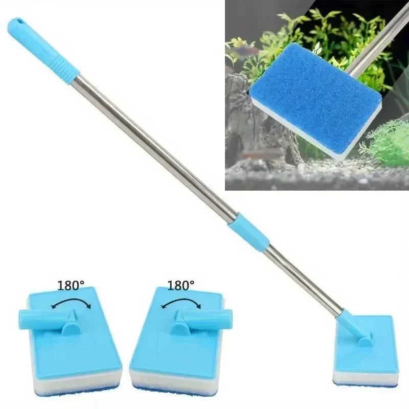 Aquarium Glass Cleaner Telescoping 22-37 Inch Rotating Head
