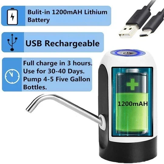 Automatic Water Dispenser USB Rechargeable Touch Pump