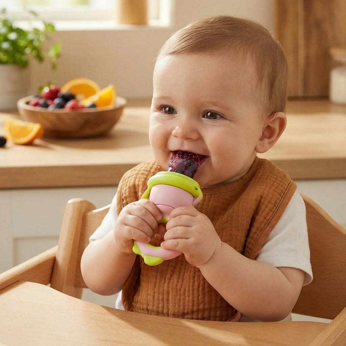 Baby Fruit Feeder Food Grade Silicone Press Plunger