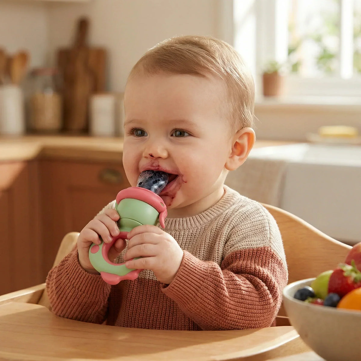 Baby Fruit Feeder Food Grade Silicone Press Plunger