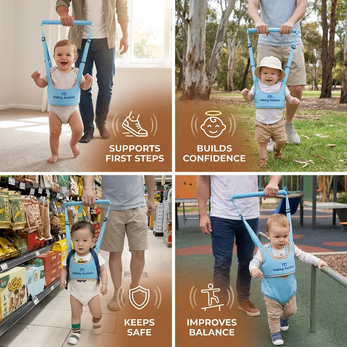 Baby Walking Harness Hands-Free Adjustable Chest Support