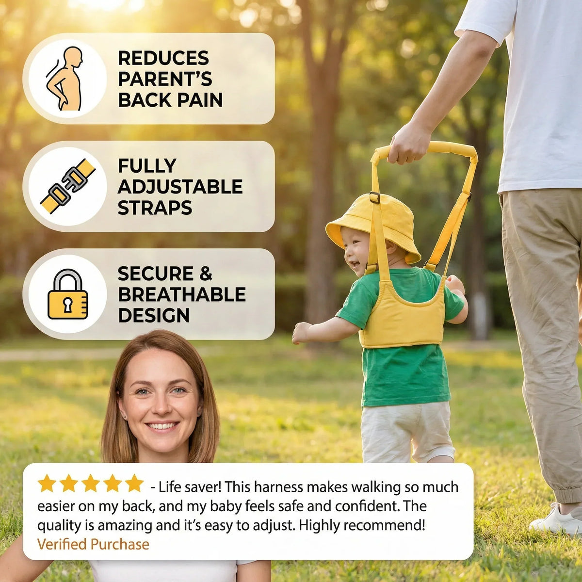 Baby Walking Harness Hands-Free Adjustable Chest Support