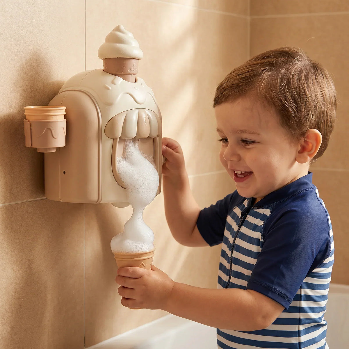 Bath Toy Ice Cream Cone Battery Operated Suction Cup