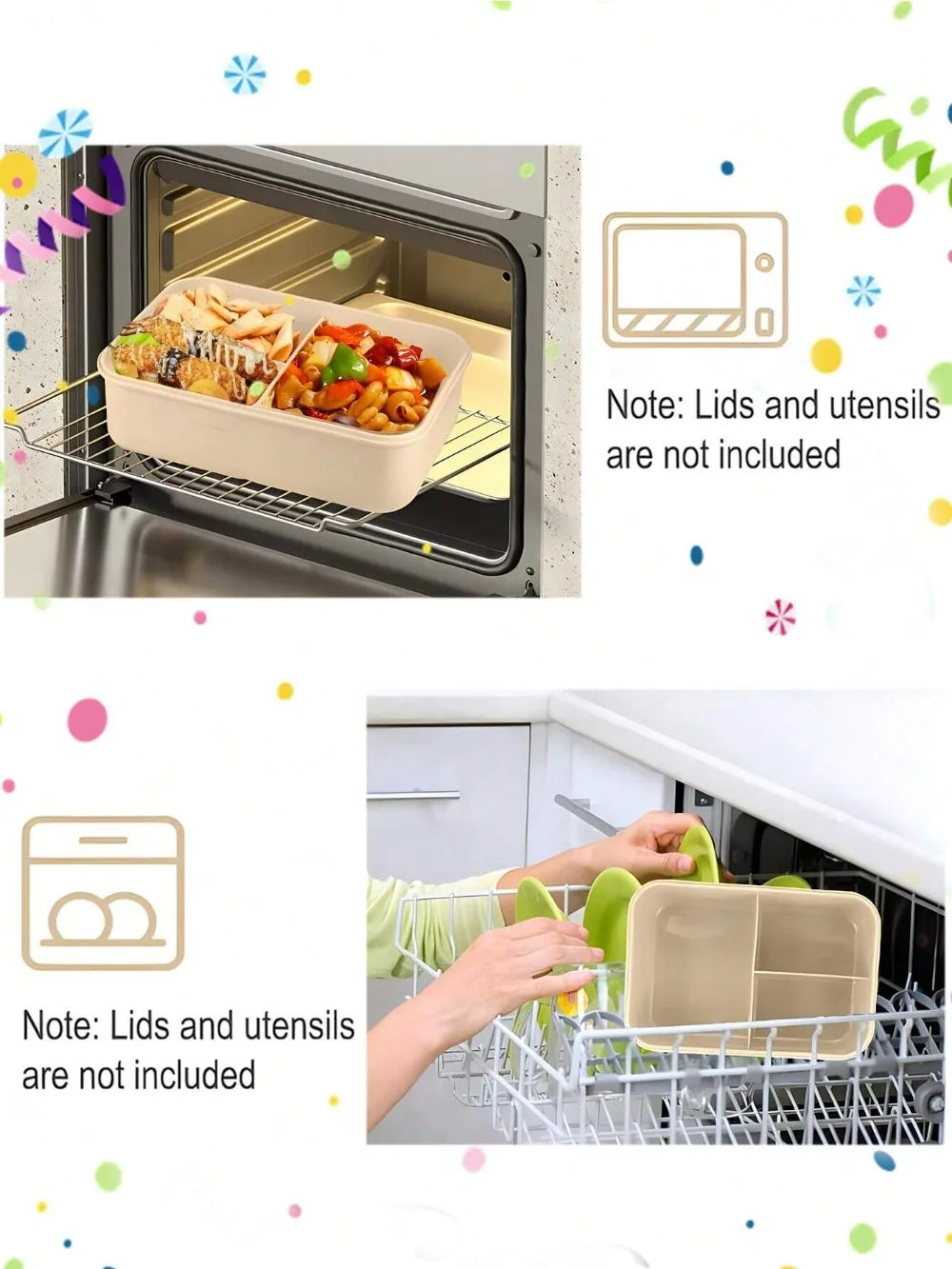 Bento Box 4 Sealed Compartments With Cutlery