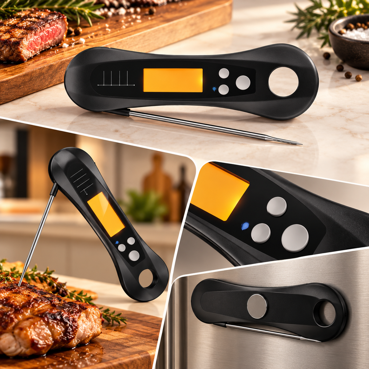 Magnetic Digital Meat Thermometer Instant Read Kitchen