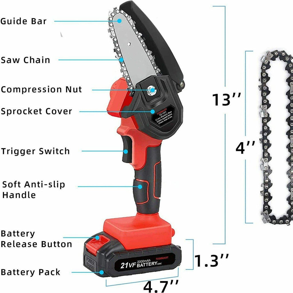 Riafu Mini Chainsaw - Miniature Chainsaw - Portable Mini Cordless Chainsaw - Mini Electric Chainsaw - Rechargeable Mini Chainsaw