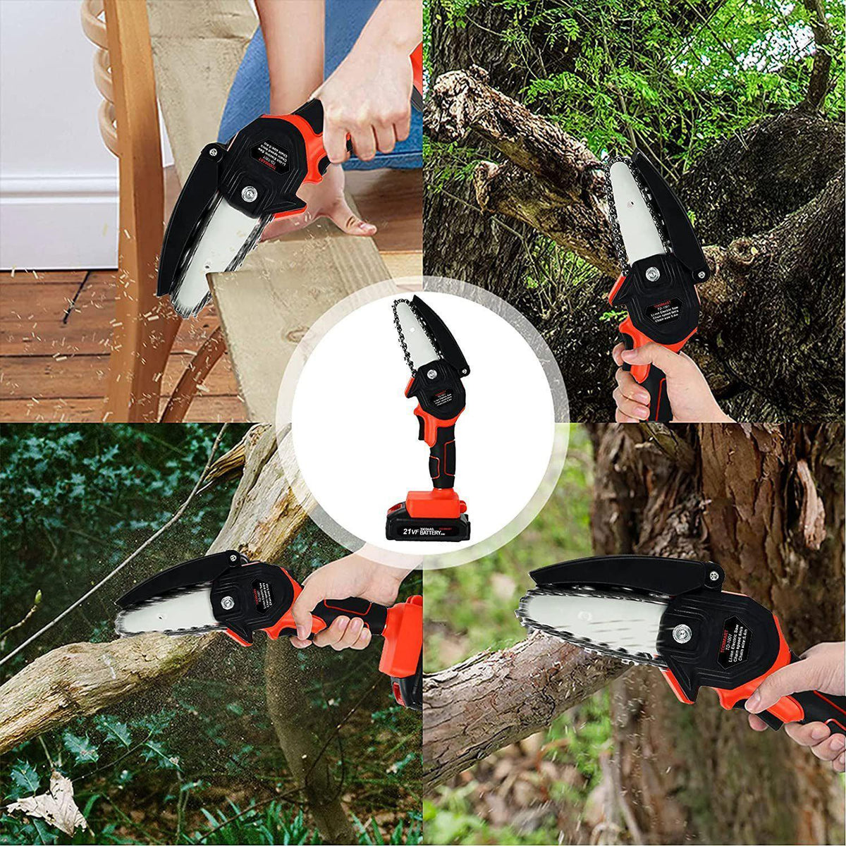 Riafu Mini Chainsaw - Miniature Chainsaw - Portable Mini Cordless Chainsaw - Mini Electric Chainsaw - Rechargeable Mini Chainsaw