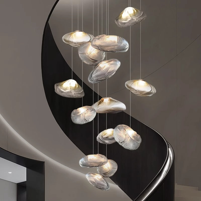 Modern Glass Chandelier | Floating Petal Design