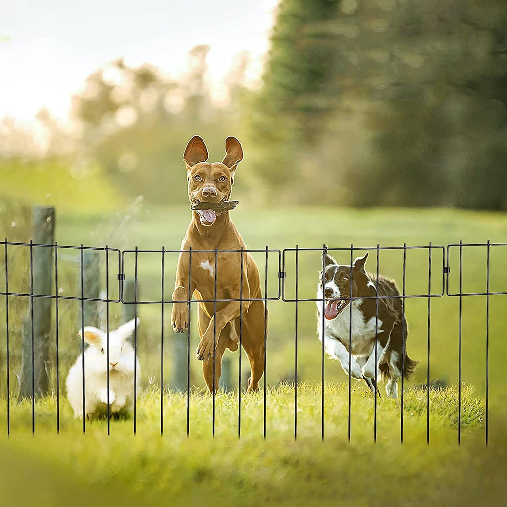 Riafu Heavy Duty Outdoor Garden Mounted Metal Dog Barrier Fence