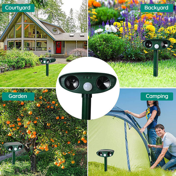 Riafu Solar-Powered Ultrasonic Animal Repeller – Motion-Activated Pest Control for Garden, Lawn & Yard