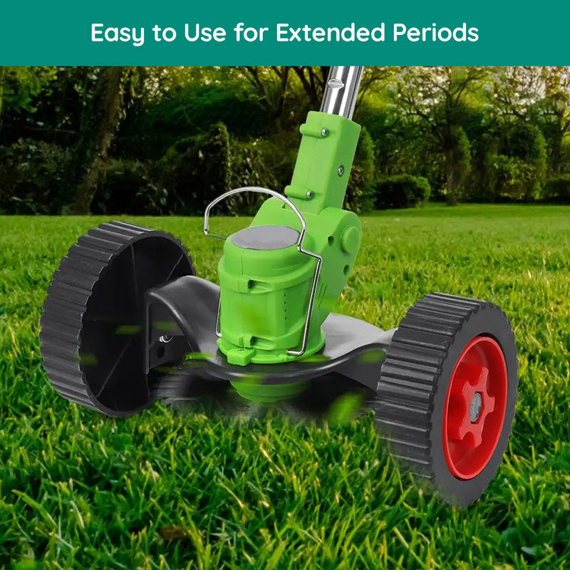 Riafu Cordless Grass Strimmer – Battery Powered Garden Trimmer with Steel Blades
