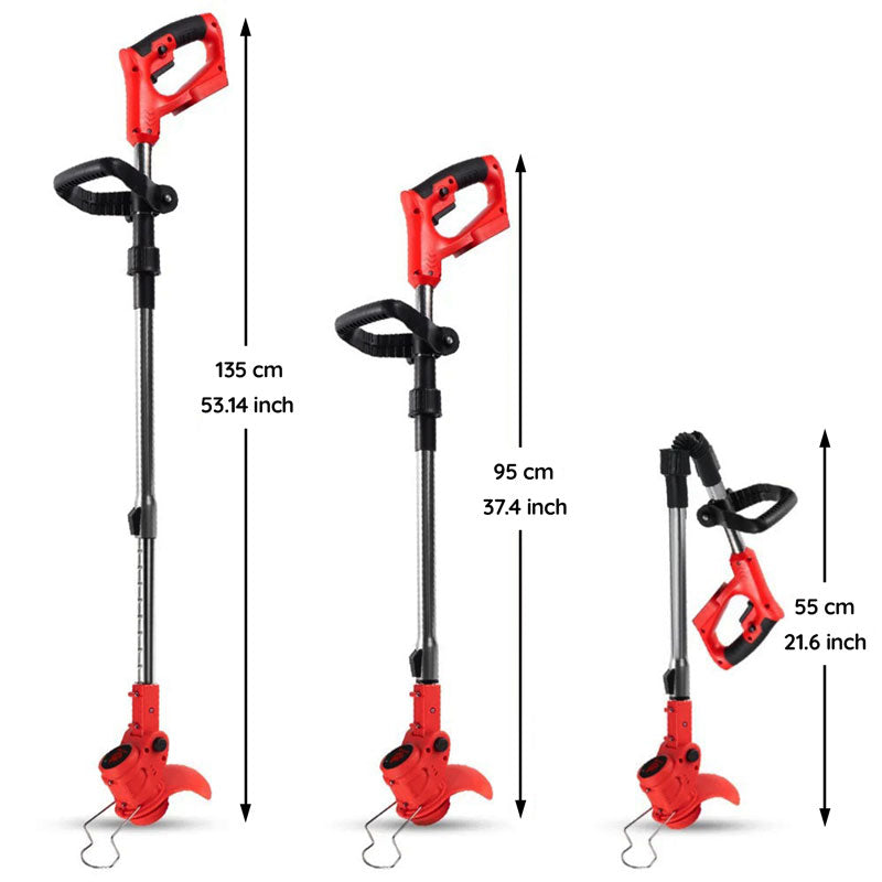 Riafu Cordless Grass Strimmer – Battery Powered Garden Trimmer with Steel Blades