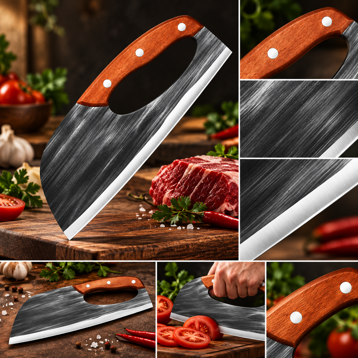 Precision Forged Kitchen Knife All Purpose Ergonomic Handle