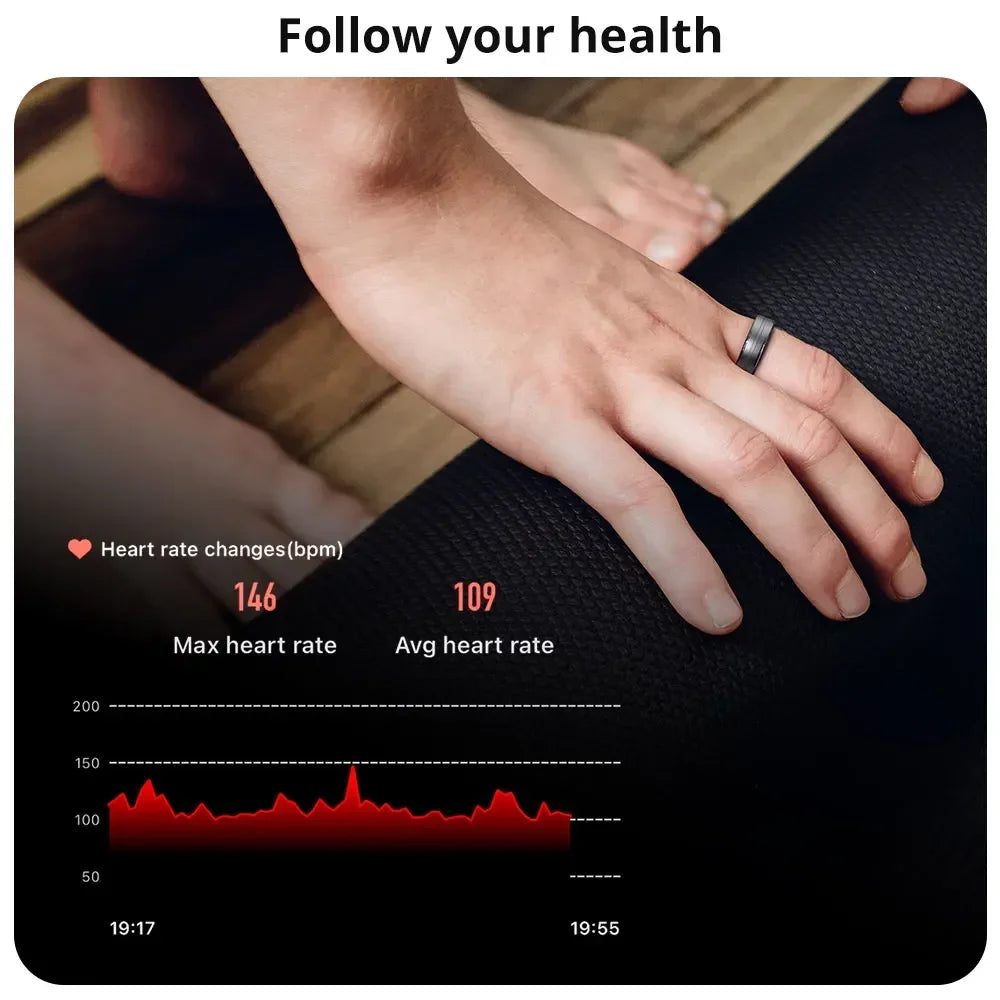 Fitness Tracker Smart Ring with Bluetooth 5.1 and Wellness Monitoring
