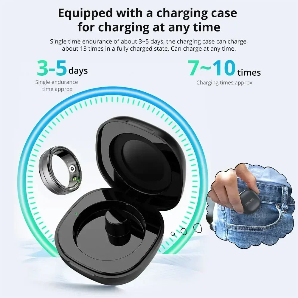 Fitness Tracker Smart Ring with Bluetooth 5.1 and Wellness Monitoring