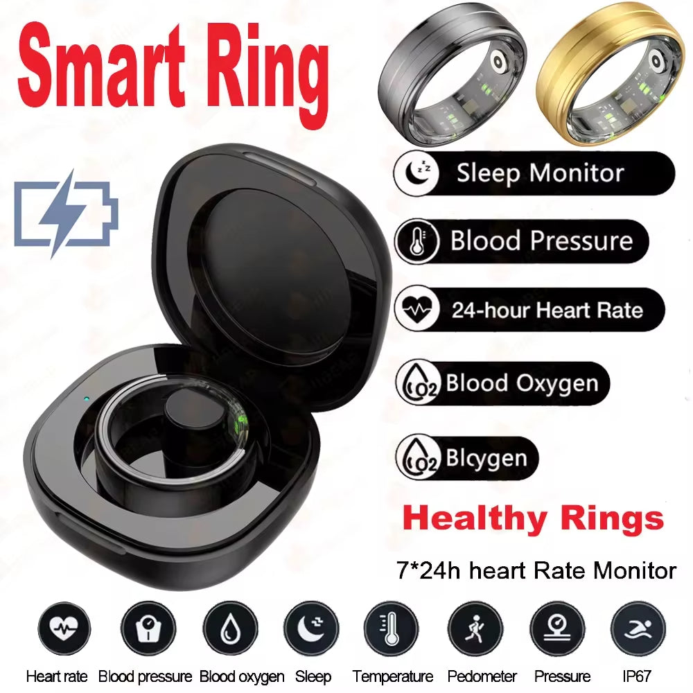 Fitness Tracker Smart Ring with Bluetooth 5.1 and Wellness Monitoring