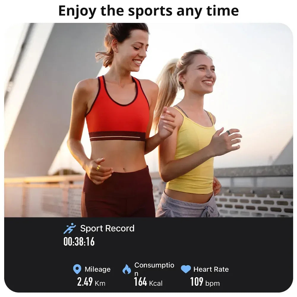 Fitness Tracker Smart Ring with Bluetooth 5.1 and Wellness Monitoring