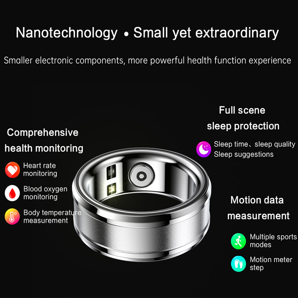 Fitness Tracker Smart Ring with Bluetooth 5.1 and Wellness Monitoring