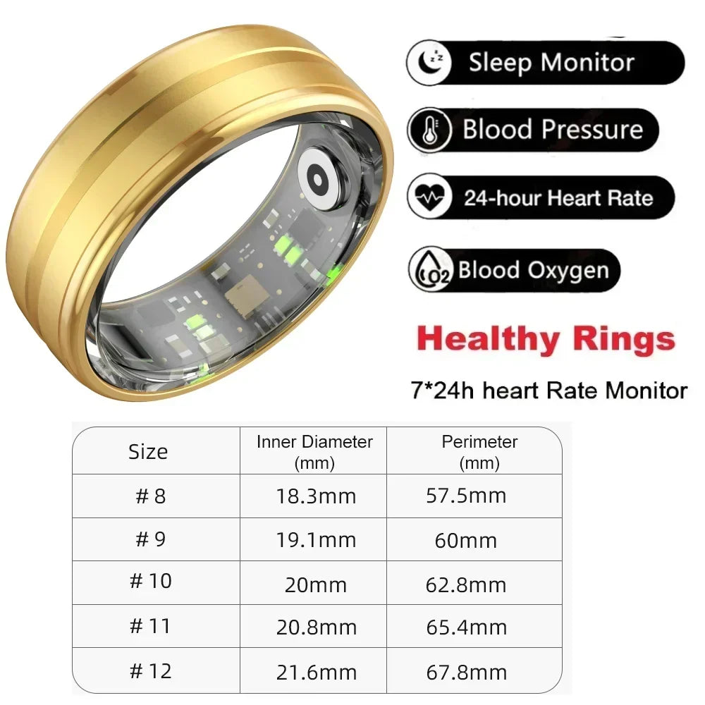 Fitness Tracker Smart Ring with Bluetooth 5.1 and Wellness Monitoring