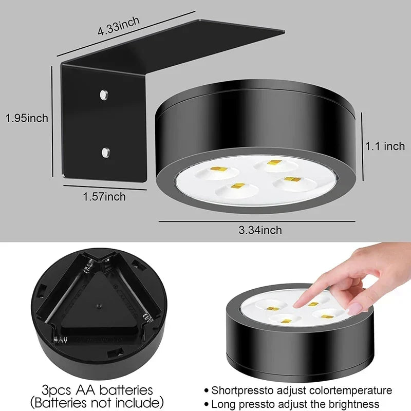 3-Pack Remote-Controlled Dimmable Magnetic Wall Art Lights Battery-Powered