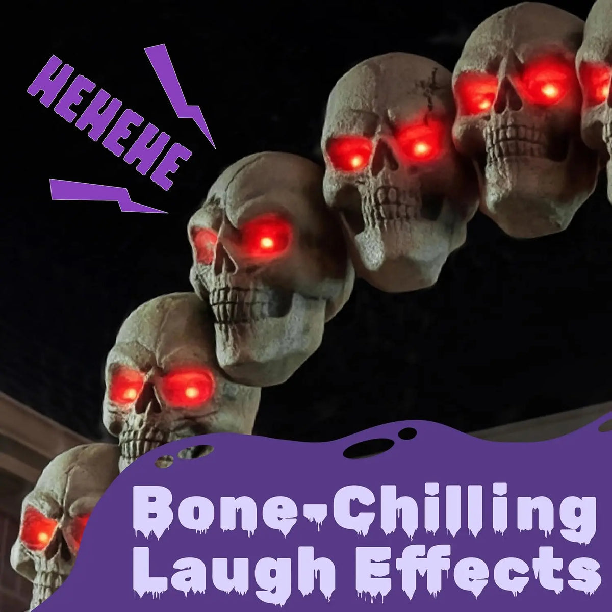 7.2 ft Halloween Skull Archway with RGB LED Lights and Motion Sensor