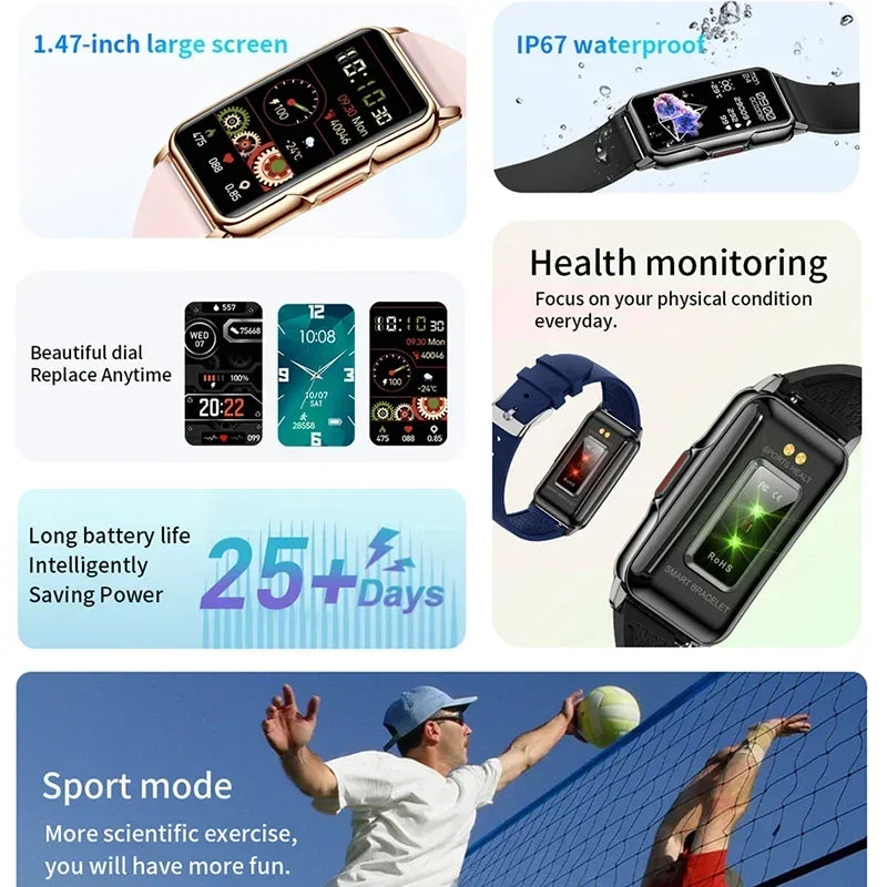 Riafu Smartwatch for Men & Women – Full Touch Fitness & Health Tracker
